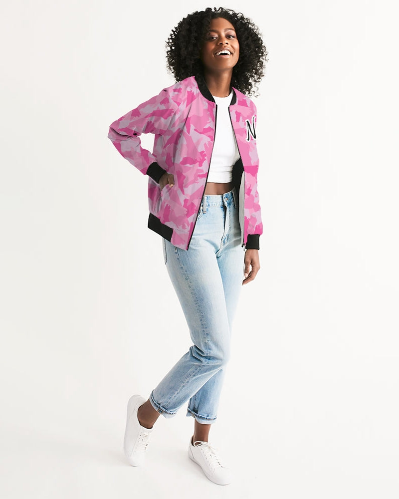 Pink camo bomber jacket best sale