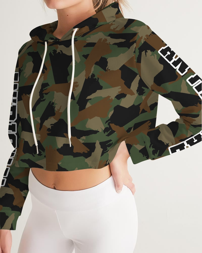 North Carolina An'Riginal Customs camouflage Women's Cropped Hoodie sweatshirt