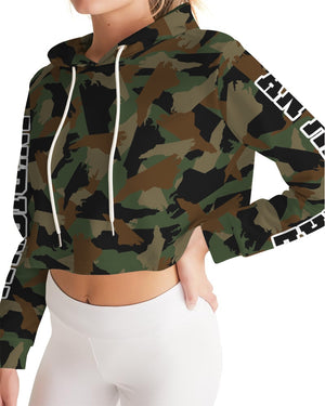 North Carolina An'Riginal Customs camouflage Women's Cropped Hoodie sweatshirt