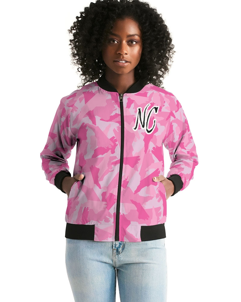 North Carolina pink camo Women's Bomber Jacket