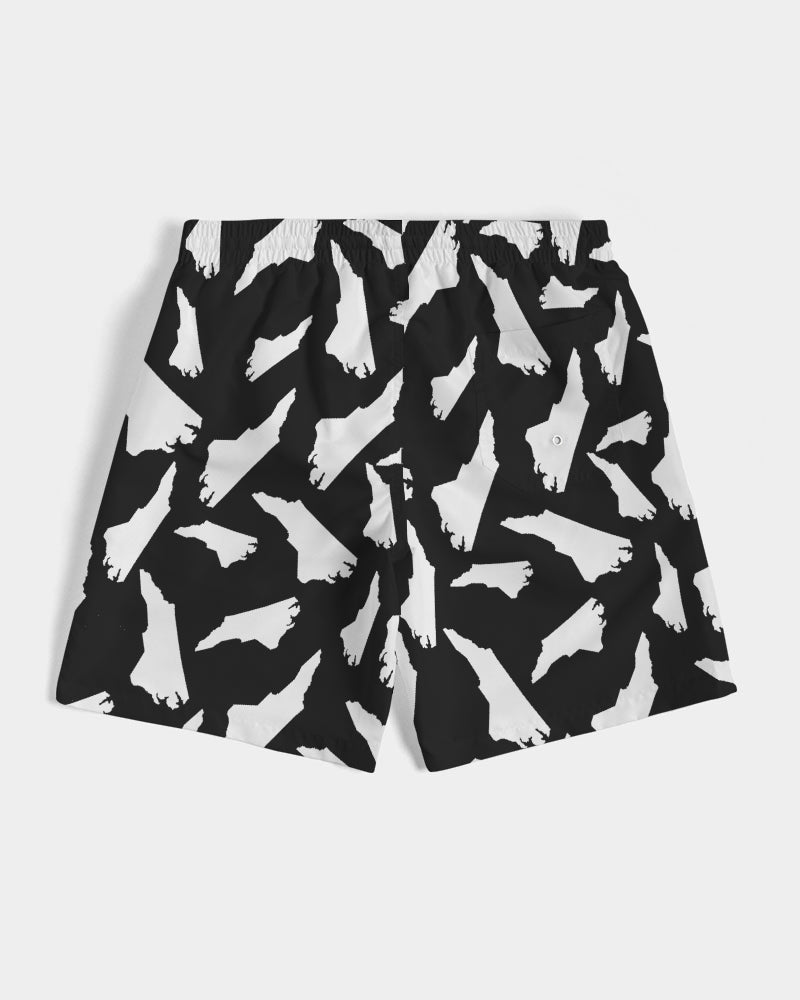 North Carolina black and white Camouflage Mens Swim Trunk