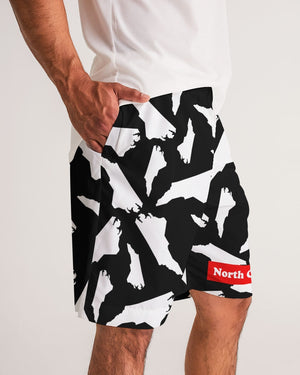 North Carolina mens camouflage Jogger Shorts black and white