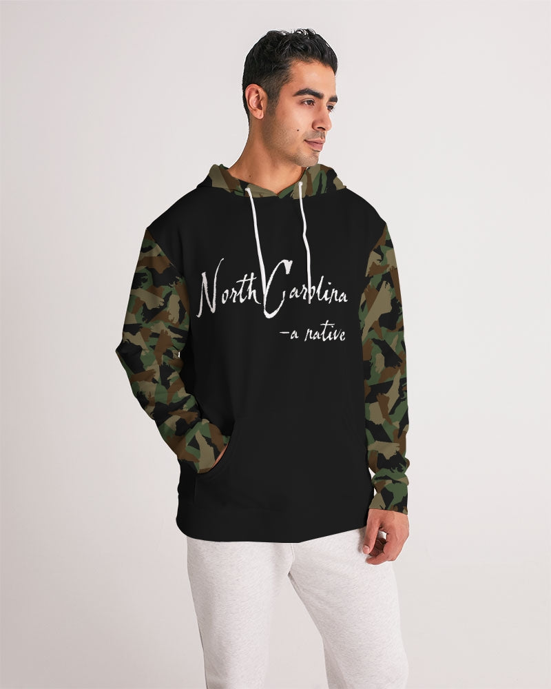 North Carolina black with Camouflage sleeve Men's Hoodie sweatshirt